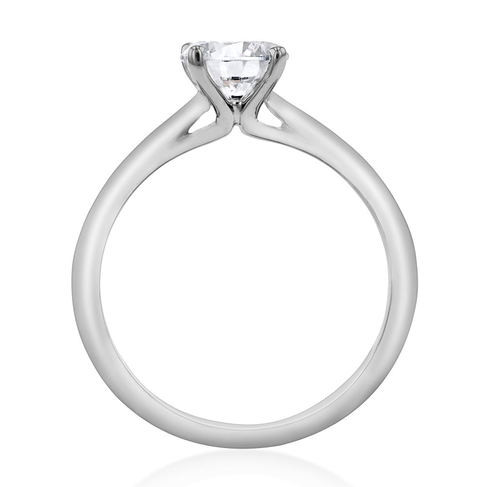 Claw Set 0.90ct Diamond Solitaire Twist Design Platinum Engagement Ring -  Blair and Sheridan